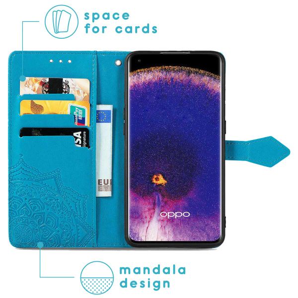 imoshion Mandala Bookcase Oppo Find X5 5G - Turquoise