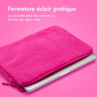 imoshion Fluffy Laptop hoes 13-14 inch - Laptopsleeve - Hot Pink