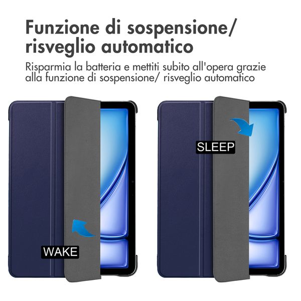 imoshion Trifold Bookcase Apple iPad Air 13 inch (2026) M4 / (2025) M3 / (2024) M2 - Donkerblauw