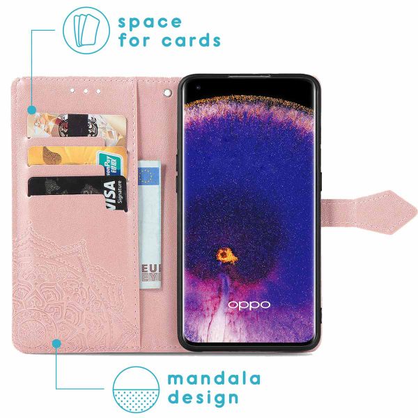 imoshion Mandala Bookcase Oppo Find X5 5G - Rosé Goud