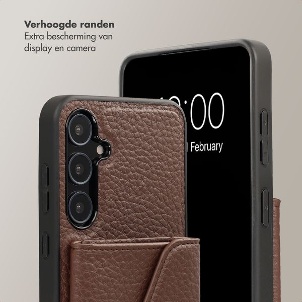 Selencia Sera Telefoonhoes met Koord en Envelop Pashouder Samsung Galaxy A55 - Chocolate Brown