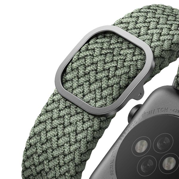 Uniq Aspen Braided bandje Apple Watch Series 1 t/m 9 / SE (38/40/41 mm) | Series 10 / 11 (42 mm) - Cypress Green