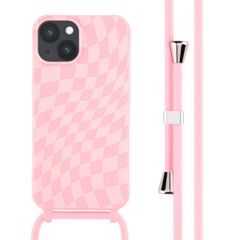 imoshion Siliconen design hoesje met koord Apple iPhone 14 - Retro Pink