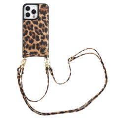 Selencia Nova Phone Case with Cord and Card Holder Apple iPhone 13 Pro - Leopard
