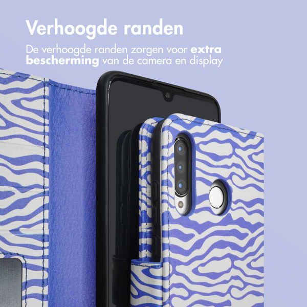 imoshion Design Bookcase Huawei P30 Lite - White Blue Stripes