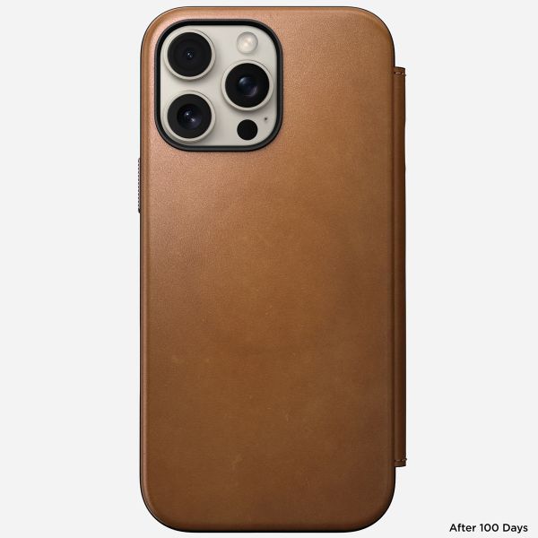 Nomad Modern Leather Folio Bookcase iPhone 16 Pro Max - English Tan