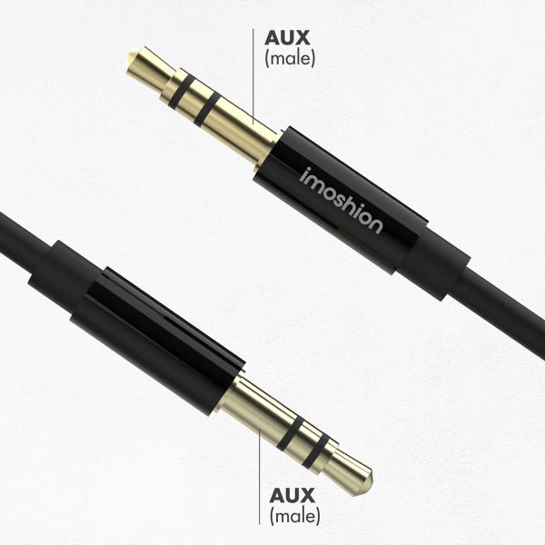 imoshion AUX kabel - 3,5 mm / Jack audio kabel - Male to male - 1 meter - Zwart