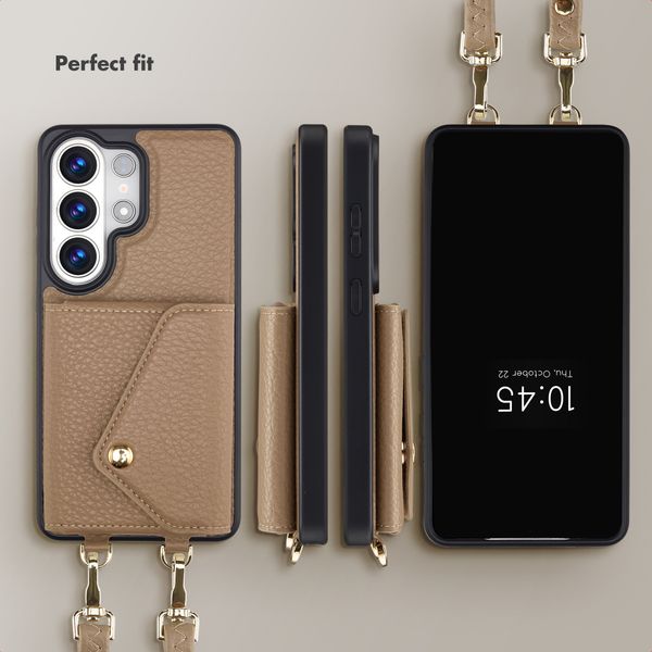 Selencia Sera Phone Case with Cord and Envelope Card Holder Samsung Galaxy S26 Ultra - Taupe