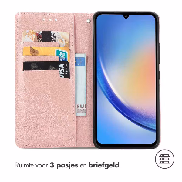 imoshion Mandala Bookcase Samsung Galaxy A35 - Rosé Goud