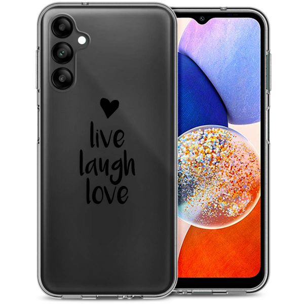 imoshion Design hoesje Samsung Galaxy A14 (5G/4G) - Live Laugh Love - Zwart