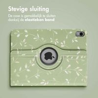 imoshion 360° Draaibare Design Bookcase Apple iPad 11 (2025) 11 inch A16 / iPad 10 (2022) 10.9 inch - Green Flowers