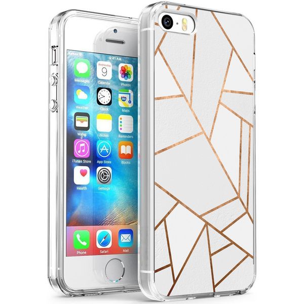 imoshion Design hoesje iPhone 5 / 5s / SE - Grafisch Koper / Wit