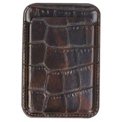 Selencia Croco Card Holder with MagSafe - Choco Brown