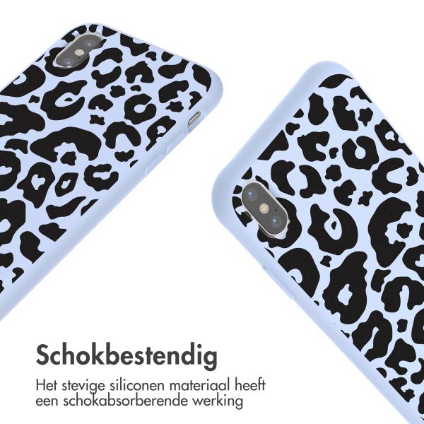 imoshion Siliconen design hoesje met koord Apple iPhone X / Xs - Animal Lila