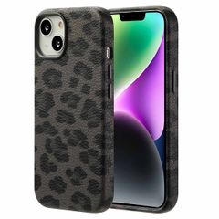 Selencia Sabi Backcover Panterprint met MagSafe Apple iPhone 14 - Midnight Black