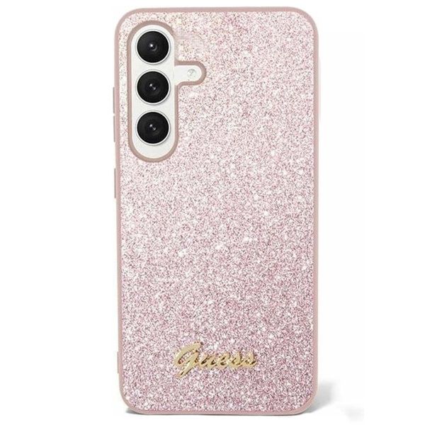 Guess Glitter Flakes Backcover Samsung Galaxy S24 - Roze