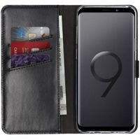 Selencia Echt Lederen Bookcase Samsung Galaxy S9 Plus - Zwart