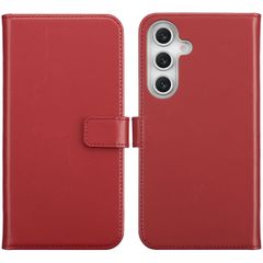 Selencia Echt Leren Bookcase Samsung Galaxy S25 FE - Rood