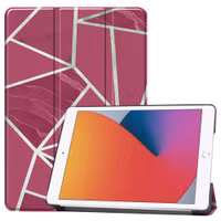 imoshion Design Trifold Bookcase Apple iPad 9 (2021) 10.2 inch / iPad 8 (2020) 10.2 inch / iPad 7 (2019) 10.2 inch - Bordeaux Graphic