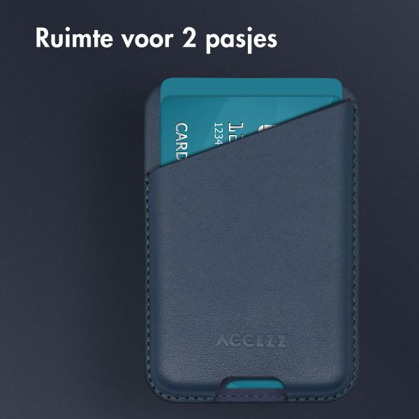 Accezz Leren Kaarthouder - Geschikt voor MagSafe en Qi2 - Nightfall Blue