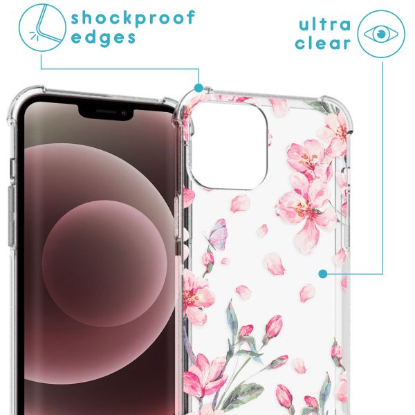 imoshion Design hoesje met koord iPhone 13 Pro Max - Bloem - Roze