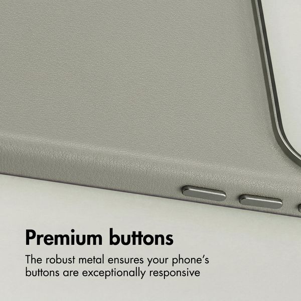 Accezz Leather Back Cover with MagSafe Apple iPhone 18 Pro Max / 17 Pro Max - Light Grey