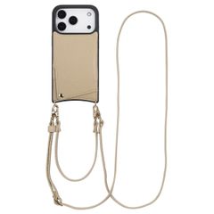 Selencia Nova Phone Case with Cord and Card Holder Apple iPhone 17 Pro - Beige