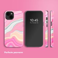 Selencia Vivid Tough Backcover met MagSafe iPhone 14 - Pastel Lipstick Marble