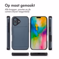 imoshion Backcover met pasjeshouder Apple iPhone 16 - Donkerblauw