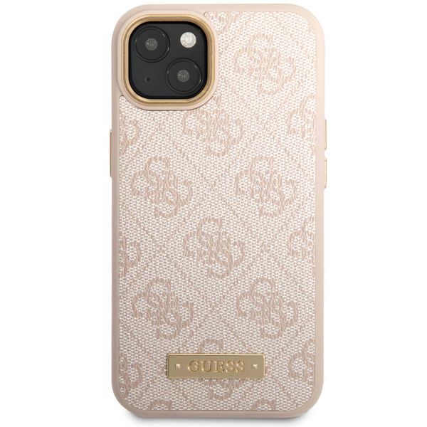 Guess 4G Logo Monogram Backcover MagSafe Apple iPhone 14 - Roze