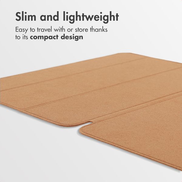 Accezz Leather Trifold Bookcase Apple iPad Pro 13 (2025) M5 / (2024) M4 - Cognac