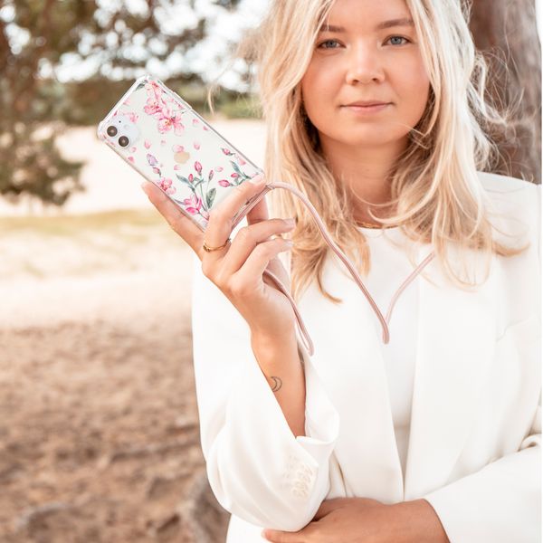 imoshion Design hoesje met koord Samsung Galaxy S10 - Bloem - Roze