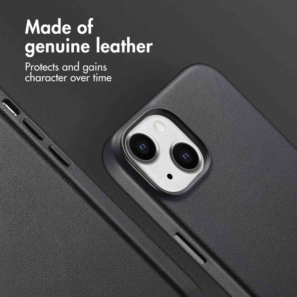 Accezz Leather Back Cover with MagSafe Apple iPhone 14 - Onyx Black