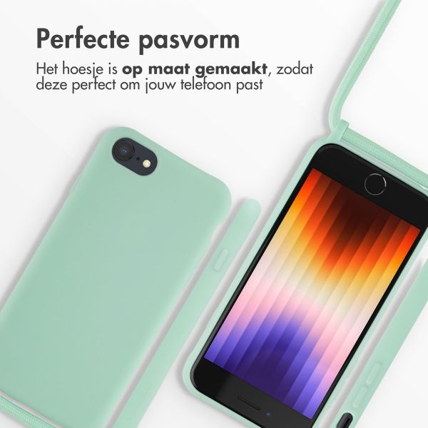 imoshion Siliconen hoesje met koord Apple iPhone SE (2022 / 2020) / 8 / 7 - Mintgroen