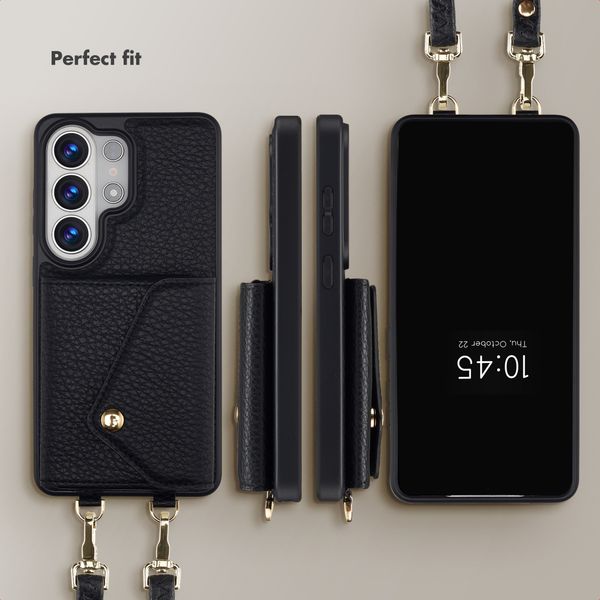Selencia Sera Phone Case with Cord and Envelope Card Holder Samsung Galaxy S26 Ultra - Black
