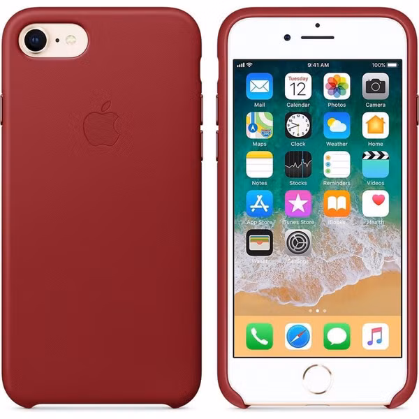 Apple Leather Backcover voor Apple iPhone SE (2022 / 2020) / 8 / 7 - Red