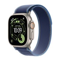 Apple Trail Loop Band Apple Watch Series 1 t/m 11 / SE / Ultra (44/45/46/49 mm) - Maat M/L - Blue / Bright Blue Natural Titanium