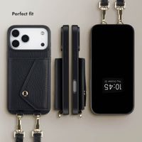 Selencia Sera Phone Case with Cord and Envelope Card Holder Apple iPhone 17 Pro Max - Black