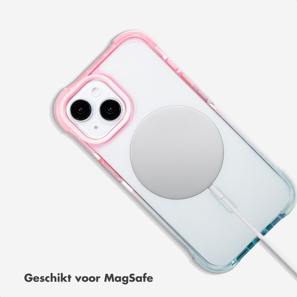 Selencia Gradient Backcover met MagSafe Apple iPhone 15 - Roze / Blauw