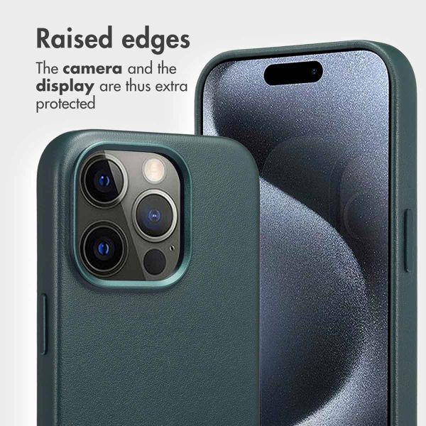 Accezz 2-in-1 Leather Bookcase with MagSafe Apple iPhone 15 Pro - Cedar Green