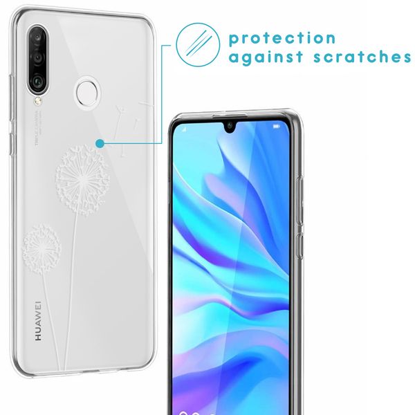 imoshion Design hoesje Huawei P30 Lite - Paardenbloem - Wit