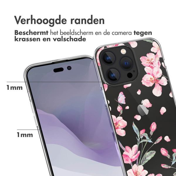 imoshion Design hoesje iPhone 14 Pro Max - Bloem - Roze