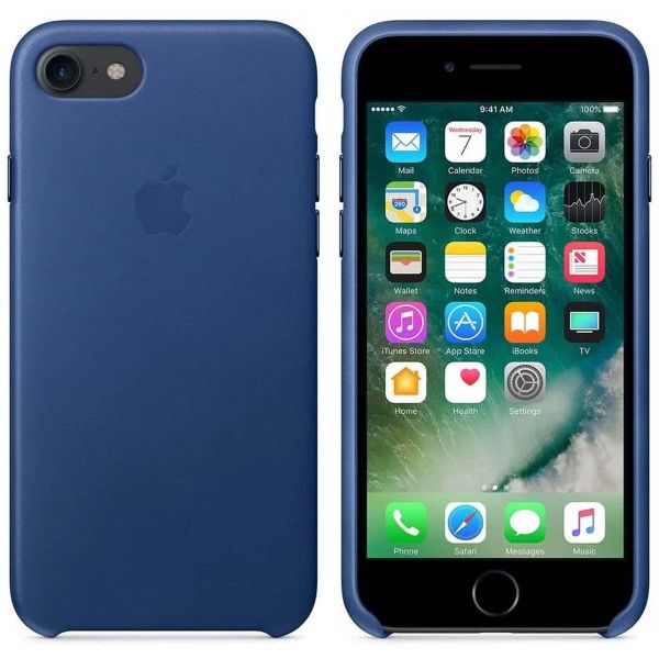 Apple Leather Back Cover Apple iPhone SE (2022 / 2020) / 8 / 7 / 6(s) - Sapphire
