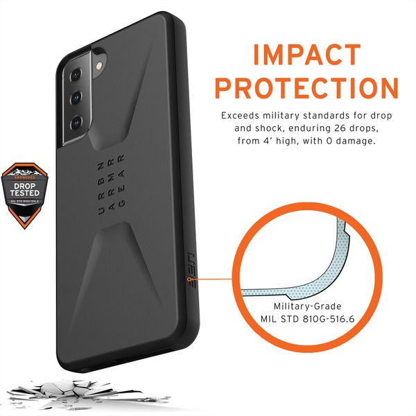 UAG Civilian Backcover Samsung Galaxy S21 - Zwart