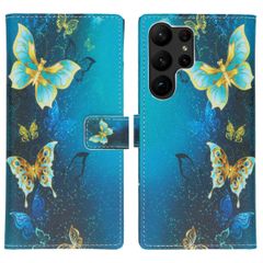 imoshion Design Softcase Bookcase Samsung Galaxy S23 Ultra - Blue Butterfly