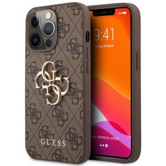 Guess 4G Metal Logo Backcover Apple iPhone 13 Pro - Bruin