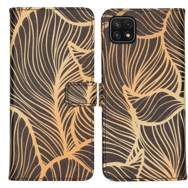 imoshion Design Softcase Bookcase Galaxy A22 (5G) - Golden Leaves