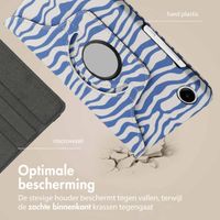 imoshion 360° Draaibare Design Bookcase Samsung Galaxy Tab A9 Plus - White Blue Stripes