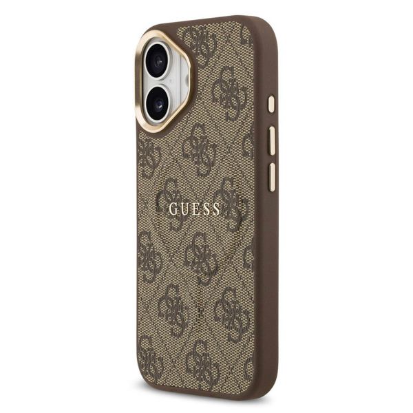 Guess Classic 4G Logo Backcover met MagSafe Apple iPhone 17 - Bruin
