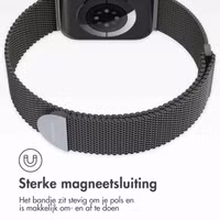 imoshion Milanees magnetisch bandje Apple Watch Series 1 - 11 / SE / Ultra (44/45/46/49 mm) - Maat S - Space Grey